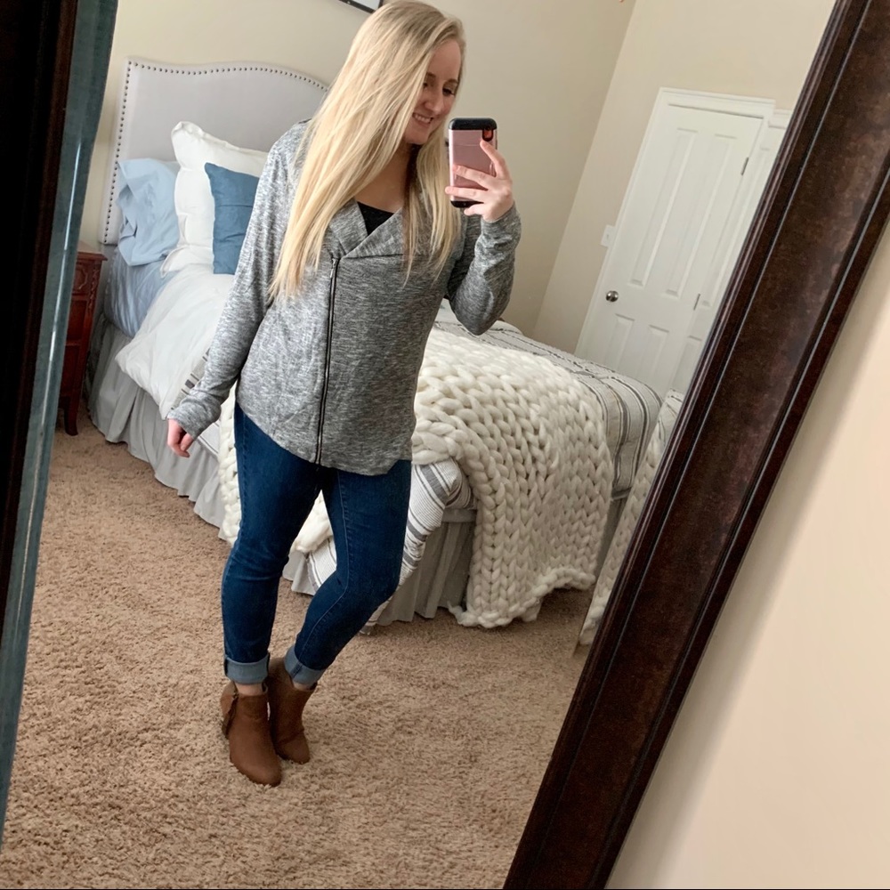 Mossimo Athletic Grey Zipper Jacket Size X-Large